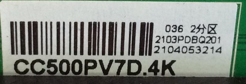 T-CON PARA TV ONN ORIGINAL / NUMERO DE PARTE 2103PDBQ201 / PD9254A2A-V1 / 2104053214 / CC500PV7D.4K / PANEL C500Y19-5C / DISPLAY CC500PV7D / MODELO 100012585 50" - Imagen 2